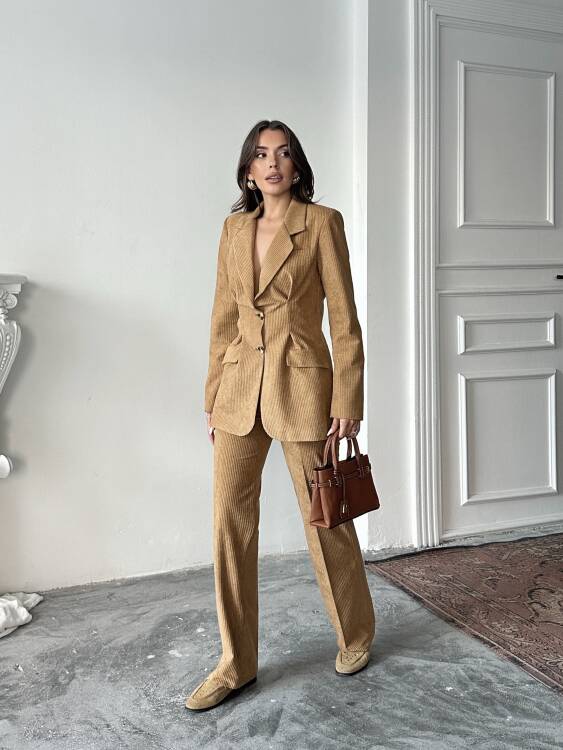 Vander Ceket Pantolon Takım - Camel - 3
