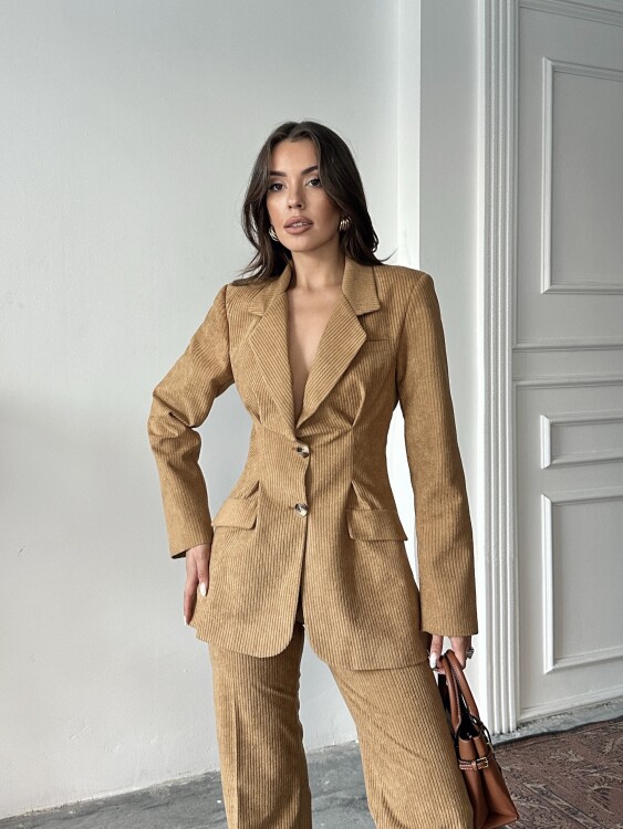 Vander Ceket Pantolon Takım - Camel - 5