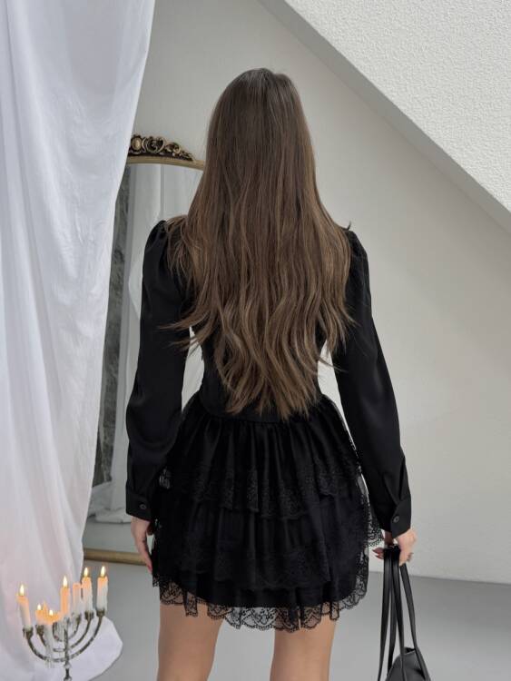Veroni Mini Elbise - Siyah - 3