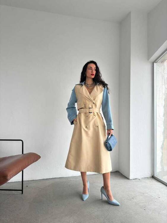 Zoe Trenchcoat- Bej - 1