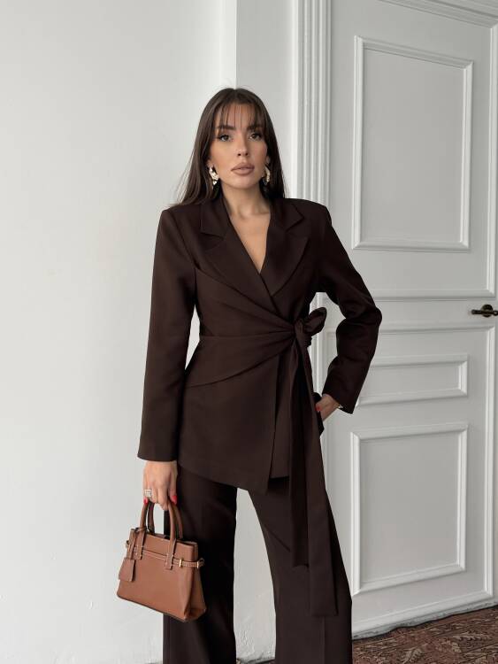 Zoey Ceket Pantolon Takım - Acı Kahve - 3