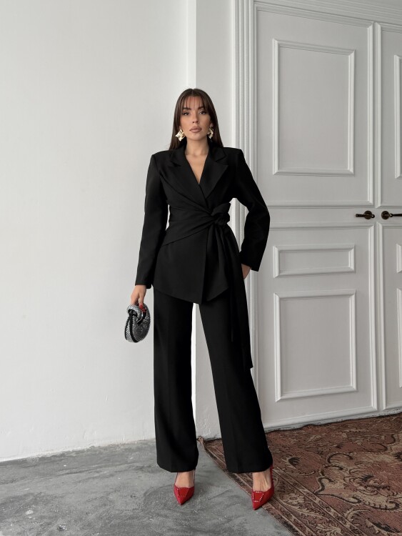 Zoey Ceket Pantolon Takım - Siyah - 1
