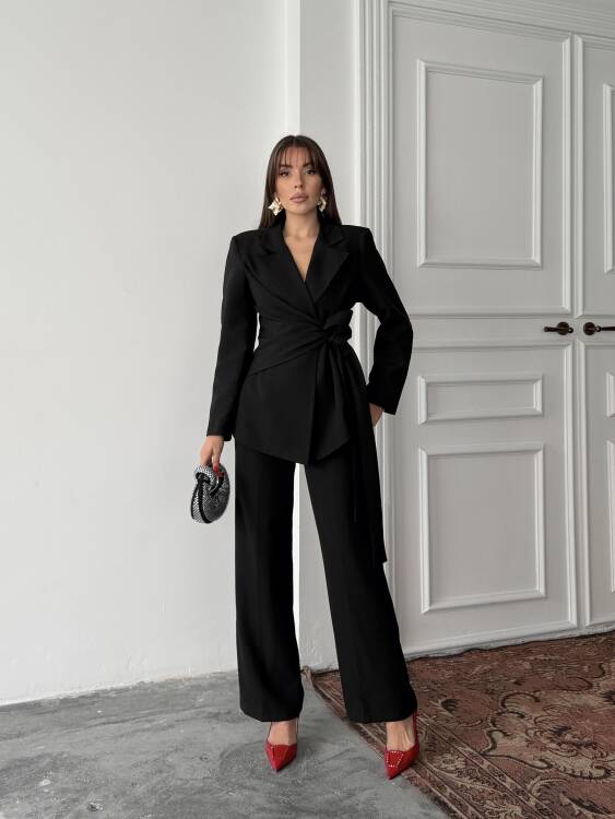 Zoey Ceket Pantolon Takım - Siyah - 1
